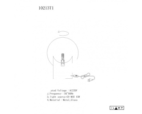 Настольный светильник iLamp GOLDEN 10213T/1-D200 MATT GOLD&WHITE