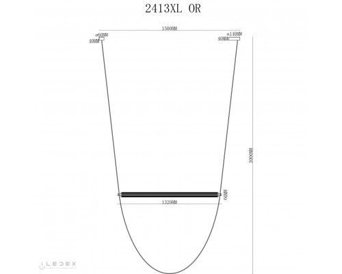 Светильник подвесной iLedex Rocks 2413XL OR