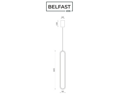 Светильник подвесной Belfast Nevis 86227-1W-60 BL Черный