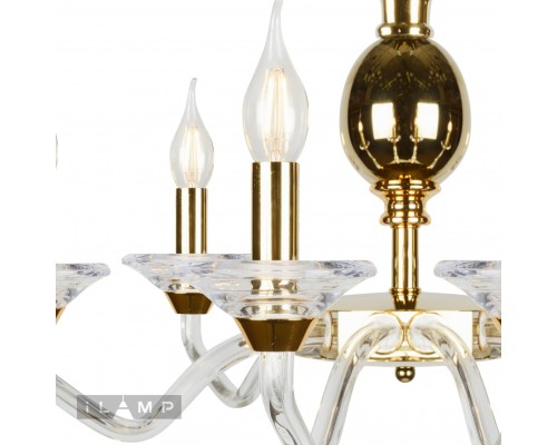 Подвесная люстра iLamp Flo YT2049-8 Золото+прозрачная