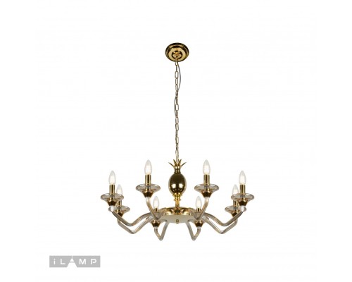 Подвесная люстра iLamp Flo YT2049-8 Золото+Коньяк