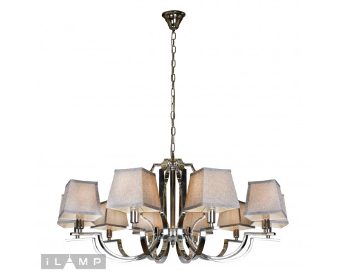 Подвесная люстра iLamp Hilton 6943-10 Хром+серый