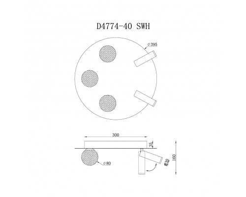 Светильник потолочный iLEDEX Telescope D4774-40 SWH
