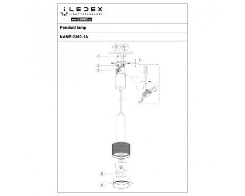 Светильник подвесной iLEDEX Delta 2362-1 BK+BR