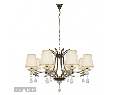 Подвесная люстра iLamp Cenro P7505-8 Никель+белый