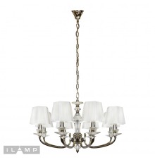 Подвесная люстра iLamp Holywood P9399-8 Никель+белый