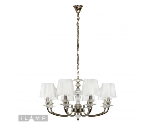 Подвесная люстра iLamp Holywood P9399-8 Никель+белый