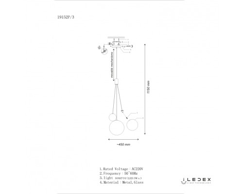 Подвесной светильник iLedex SELFIE 19152P/3-6W-3000K COPPER