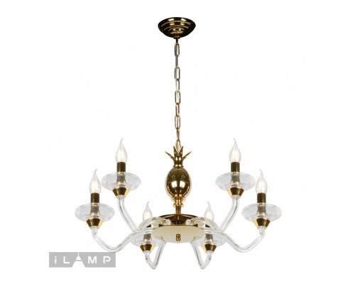 Подвесная люстра iLamp Flo YT2049-8 Золото+прозрачная