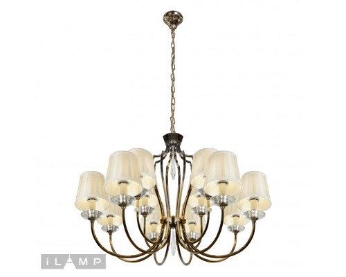 Подвесная люстра iLamp Charm P2508-8+4 Никель+беж