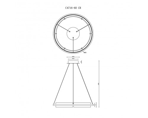 Светильник подвесной iLEDEX Meridian C4716-60 CR