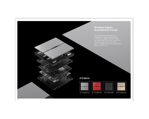 Смарт выключатель проводной (Zigbee) iLEDEX TECHNICAL VISION INN SP 48V-4-BK