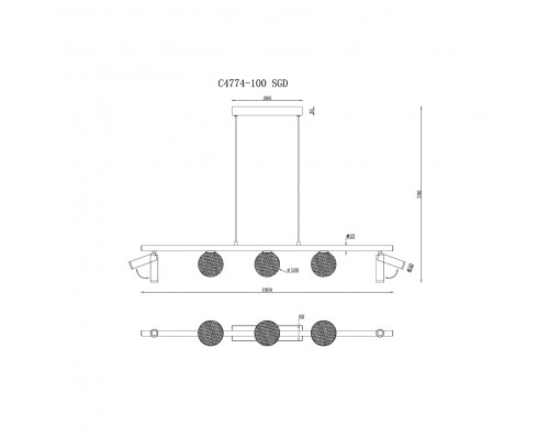 Светильник подвесной iLEDEX Telescope C4774-100 SGD