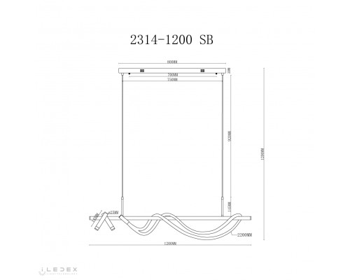 Светильник подвесной iLedex Cross 2314-1200 SB