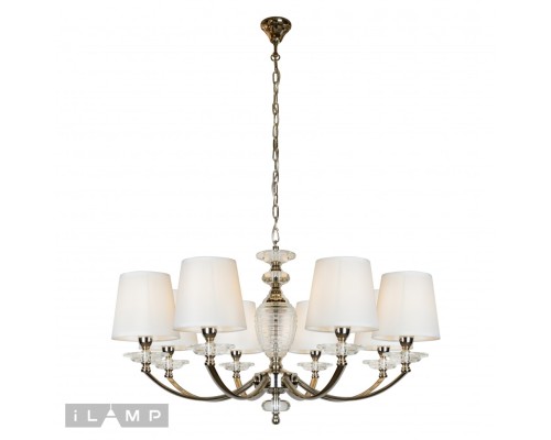 Подвесная люстра iLamp Hilarious P9397-8 Никель+белый