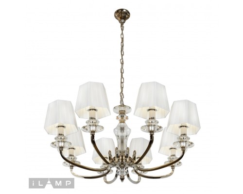 Подвесная люстра iLamp Holywood P9399-8 Никель+белый