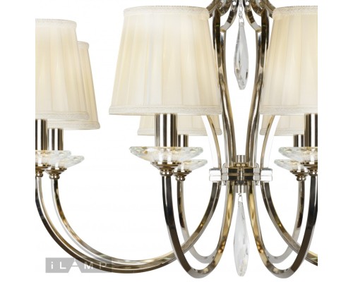 Подвесная люстра iLamp Charm P2508-8 Никель+беж