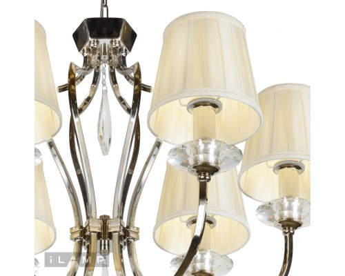 Подвесная люстра iLamp Charm P2508-6 Никель+беж