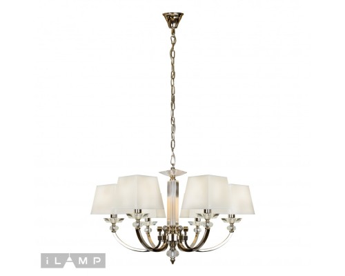 Подвесная люстра iLamp Blues P9404-6 Никель+белый
