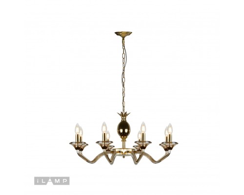 Подвесная люстра iLamp Flo YT2049-8 Золото+Коньяк