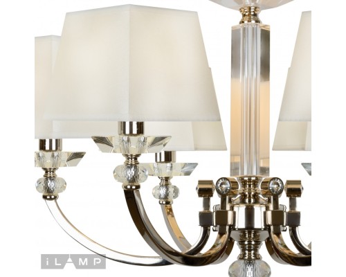 Подвесная люстра iLamp Blues P9404-6 Никель+белый