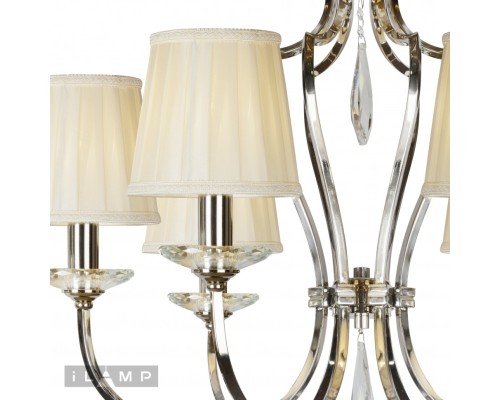 Подвесная люстра iLamp Charm P2508-6 Никель+беж