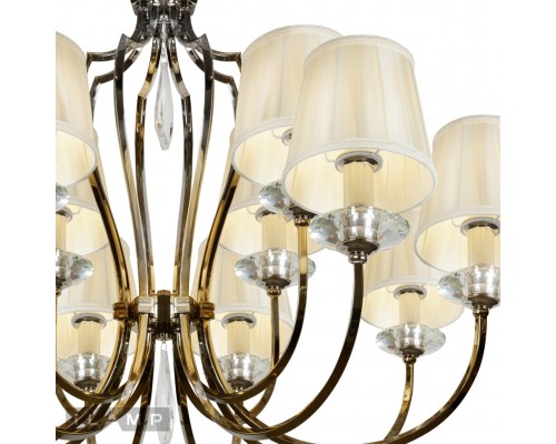 Подвесная люстра iLamp Charm P2508-8+4 Никель+беж