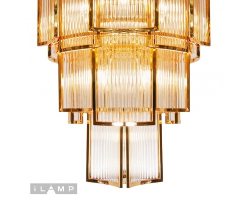 Подвесная люстра iLamp Tribeca MD0276-11C GOLD+CLEAR