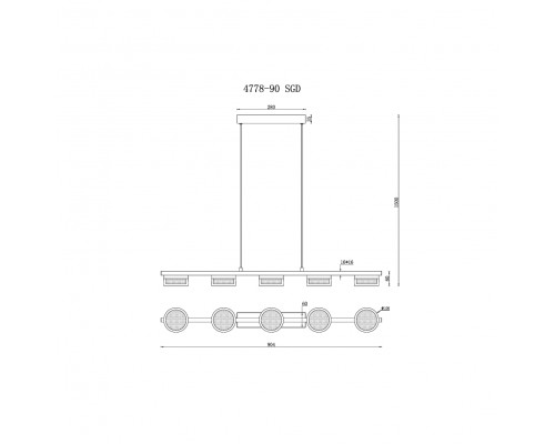 Светильник подвесной iLEDEX Link 4778-90 MBK+SGD