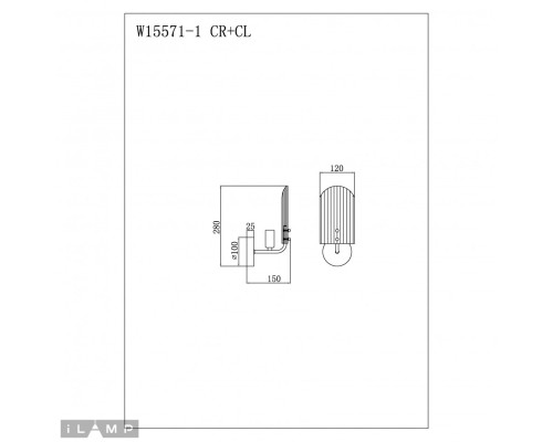 Светильник настенный iLamp Dolce W15571-1 CR+CL