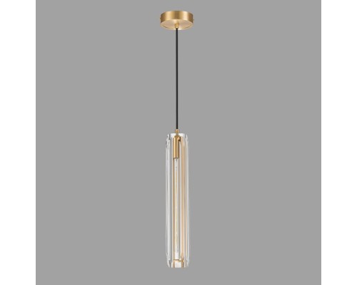 Светильник подвесной Belfast Gibson 6133-1 BR CL Латунь / Стекло / Прозрачный