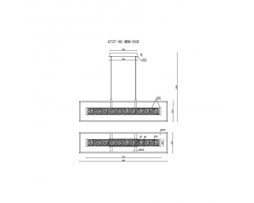 Светильник подвесной iLEDEX Look 4737-90 MBK+SGD