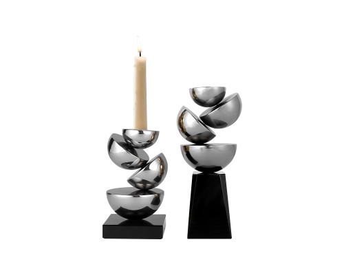 Подсвечник ArtHomeDecor FRAGMENT 6932 L SILVER & BLACK