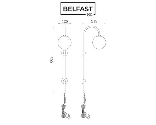 Светильник настенный Belfast Bryson 85043-1W BR MT Латунь