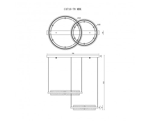 Светильник подвесной iLEDEX Meridian C4716-78 MBK
