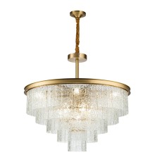 Подвесная люстра Belfast Harland 6308-8 BR CL Латунь / Стекло