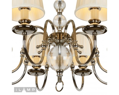 Подвесная люстра iLamp Armonia P2510-8 Никель+беж
