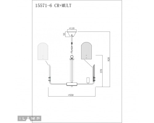 Светильник подвесной iLamp Dolce 15571-6 CR+MULT