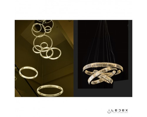 Подвесной светильник iLedex WOODSTOCK  10920P/3-70W-3000K (8/6/4) GOLD&CLEAR