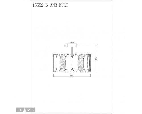 Светильник потолочный iLamp Dolce 15552-6 ANB+MULT