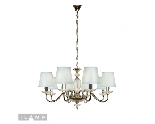 Подвесная люстра iLamp Dolce Vita P2345-8 Никель+голубой