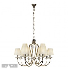 Подвесная люстра iLamp Charm P2508-8+4 Никель+беж