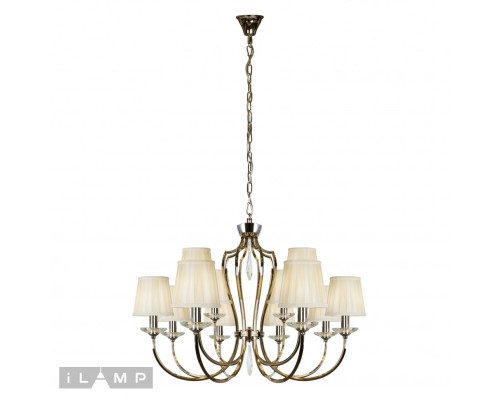 Подвесная люстра iLamp Charm P2508-8+4 Никель+беж