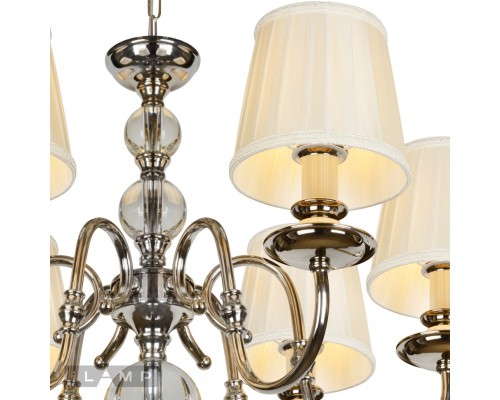 Подвесная люстра iLamp Armonia P2510-6 Никель+беж