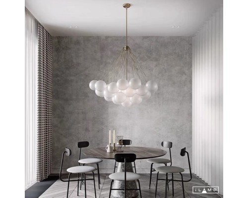 Подвесная люстра iLamp GLOBE 10099P/3-D800 GOLD&WHITE