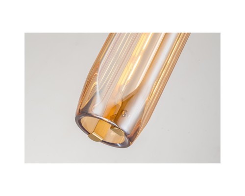 Светильник подвесной Belfast Gibson 6133-1 BR CA Латунь / Стекло / Янтарный