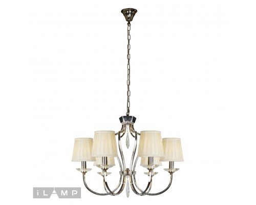 Подвесная люстра iLamp Charm P2508-6 Никель+беж