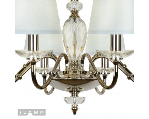 Подвесная люстра iLamp Dolce Vita P2345-8 Никель+голубой