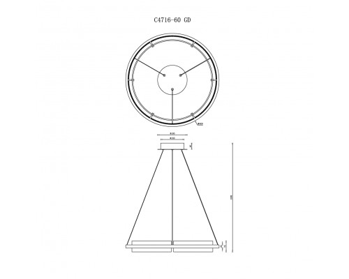 Светильник подвесной iLEDEX Meridian C4716-60 GD