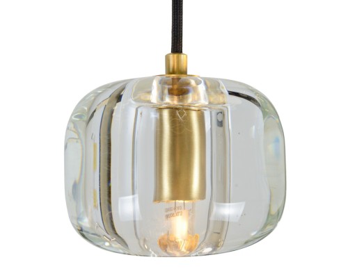 Подвесной светильник Belfast Pansy 6214-1 BR CL Латунь / Стекло / Прозрачный